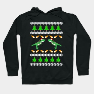 T-Rex Ugly Christmas Sweater Hoodie